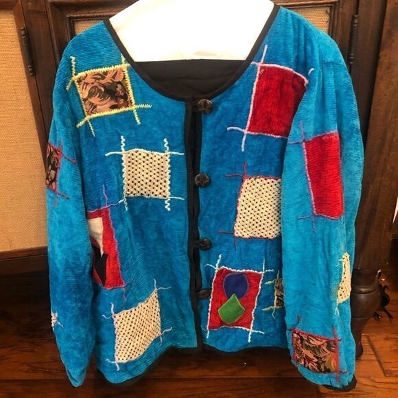 Vintage sweater with patchwork  - Picture 1 of 4